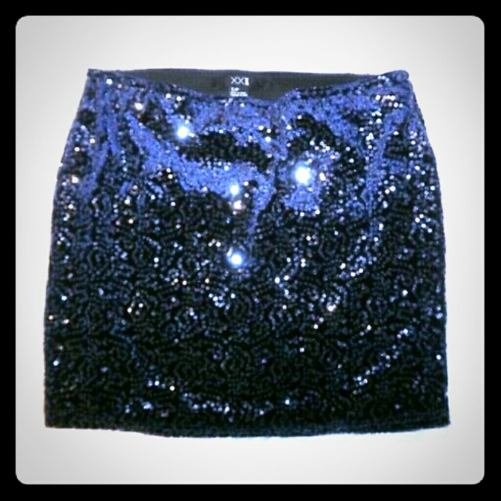 XS 0/2 Velvet Sequin XXI Stretch Bodycon Mini Blue